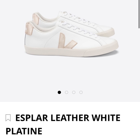 SOLD  Brand new Veja Esplar in white and gold leather. - Picture 1 of 7